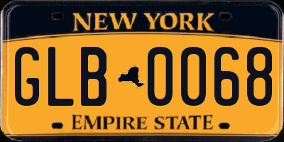 NY license plate GLB0068