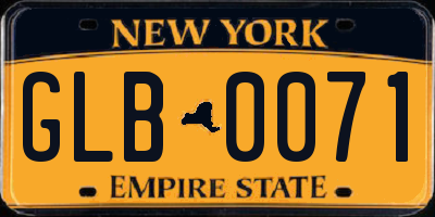 NY license plate GLB0071