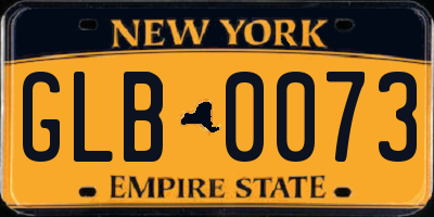 NY license plate GLB0073