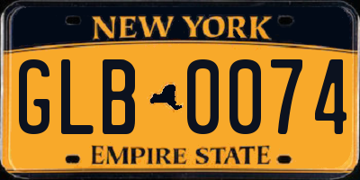NY license plate GLB0074