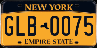 NY license plate GLB0075