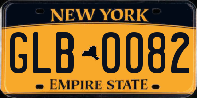 NY license plate GLB0082