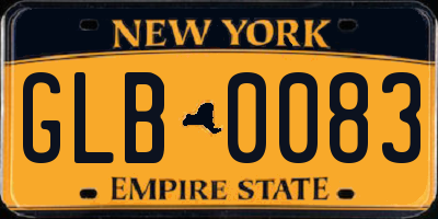 NY license plate GLB0083