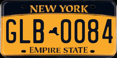 NY license plate GLB0084
