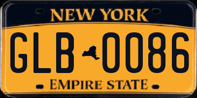 NY license plate GLB0086