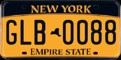 NY license plate GLB0088