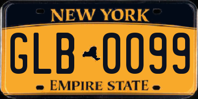 NY license plate GLB0099