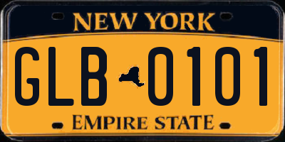 NY license plate GLB0101