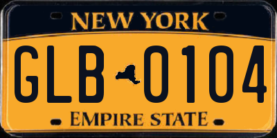 NY license plate GLB0104