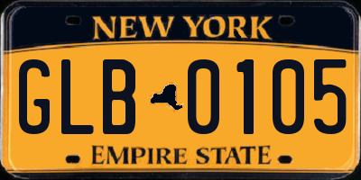 NY license plate GLB0105