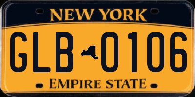 NY license plate GLB0106