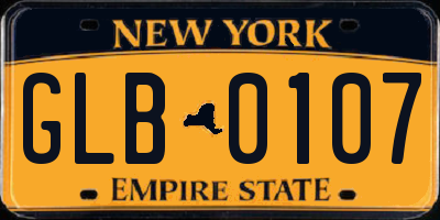 NY license plate GLB0107
