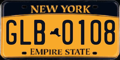 NY license plate GLB0108