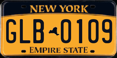 NY license plate GLB0109