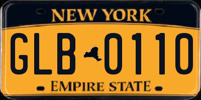 NY license plate GLB0110