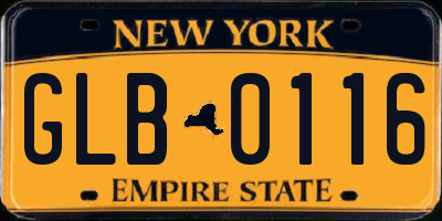 NY license plate GLB0116