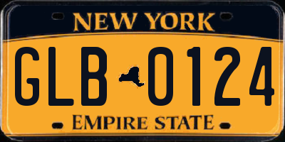 NY license plate GLB0124