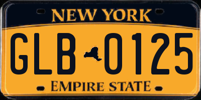 NY license plate GLB0125