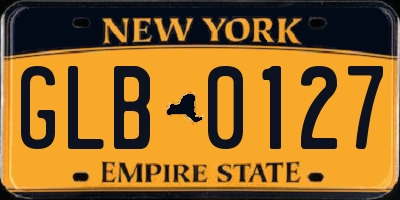 NY license plate GLB0127