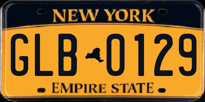 NY license plate GLB0129