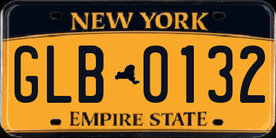 NY license plate GLB0132