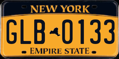 NY license plate GLB0133