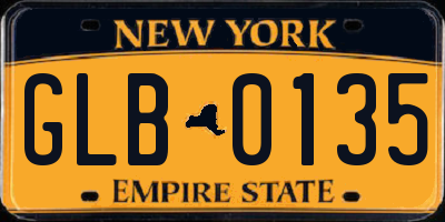 NY license plate GLB0135