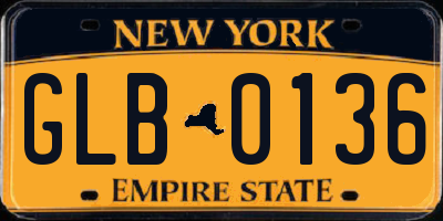 NY license plate GLB0136