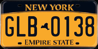 NY license plate GLB0138