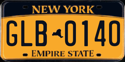 NY license plate GLB0140