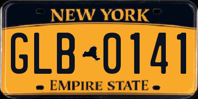 NY license plate GLB0141