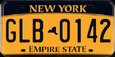 NY license plate GLB0142