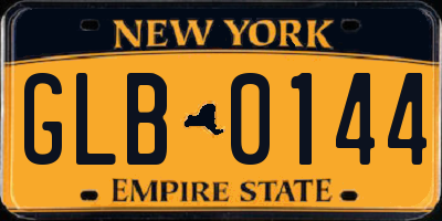NY license plate GLB0144