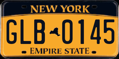 NY license plate GLB0145