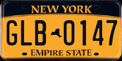 NY license plate GLB0147