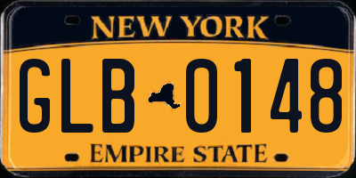 NY license plate GLB0148