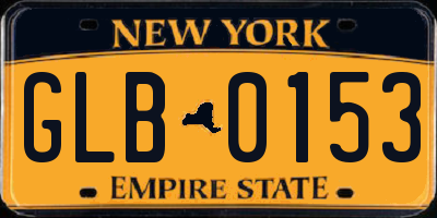 NY license plate GLB0153