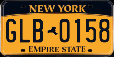 NY license plate GLB0158
