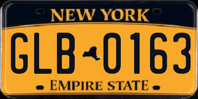 NY license plate GLB0163