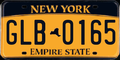 NY license plate GLB0165