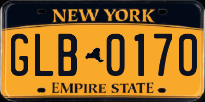 NY license plate GLB0170