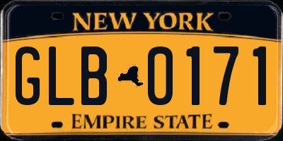 NY license plate GLB0171