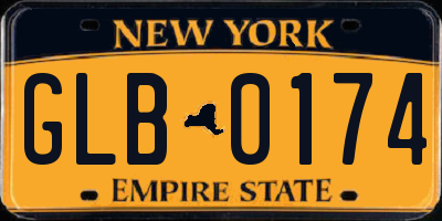 NY license plate GLB0174