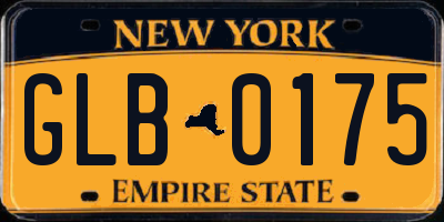 NY license plate GLB0175