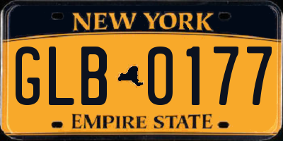 NY license plate GLB0177