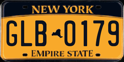 NY license plate GLB0179