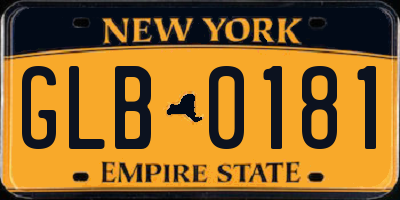 NY license plate GLB0181
