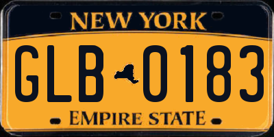 NY license plate GLB0183