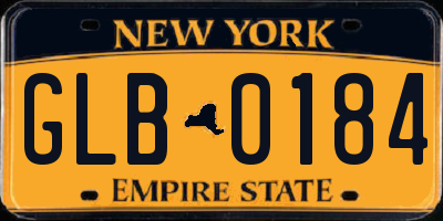 NY license plate GLB0184