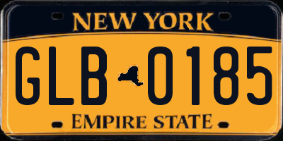 NY license plate GLB0185